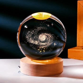 Luminária Universe 3D com Base de Madeira - Incrível para seu ambiente