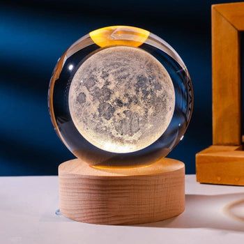 Luminária Universe 3D com Base de Madeira - Incrível para seu ambiente