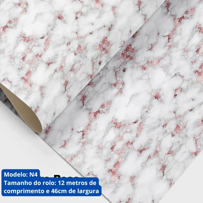 Papel de Parede marmore Premium - Rolo de 12m x 48cm para Transformar seus Ambientes